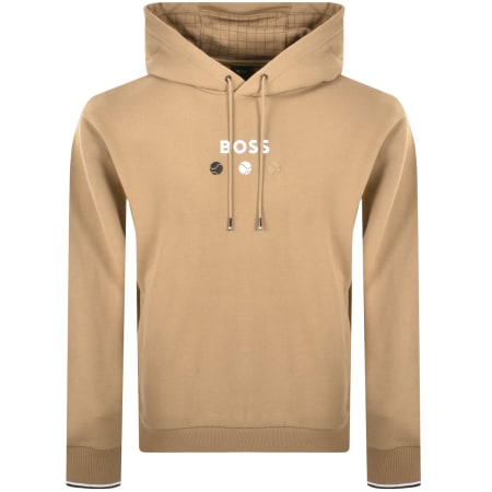 BOSS Open Hoodie Beige | Mainline Menswear us